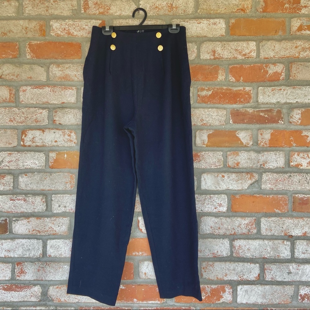 VINTAGE High Waisted Navy Sailor Pants